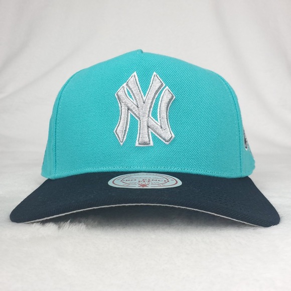 New York Yankees Mitchell & Ness MLB Pro Fit Snapback Hat Cap Teal‎ Black NWT